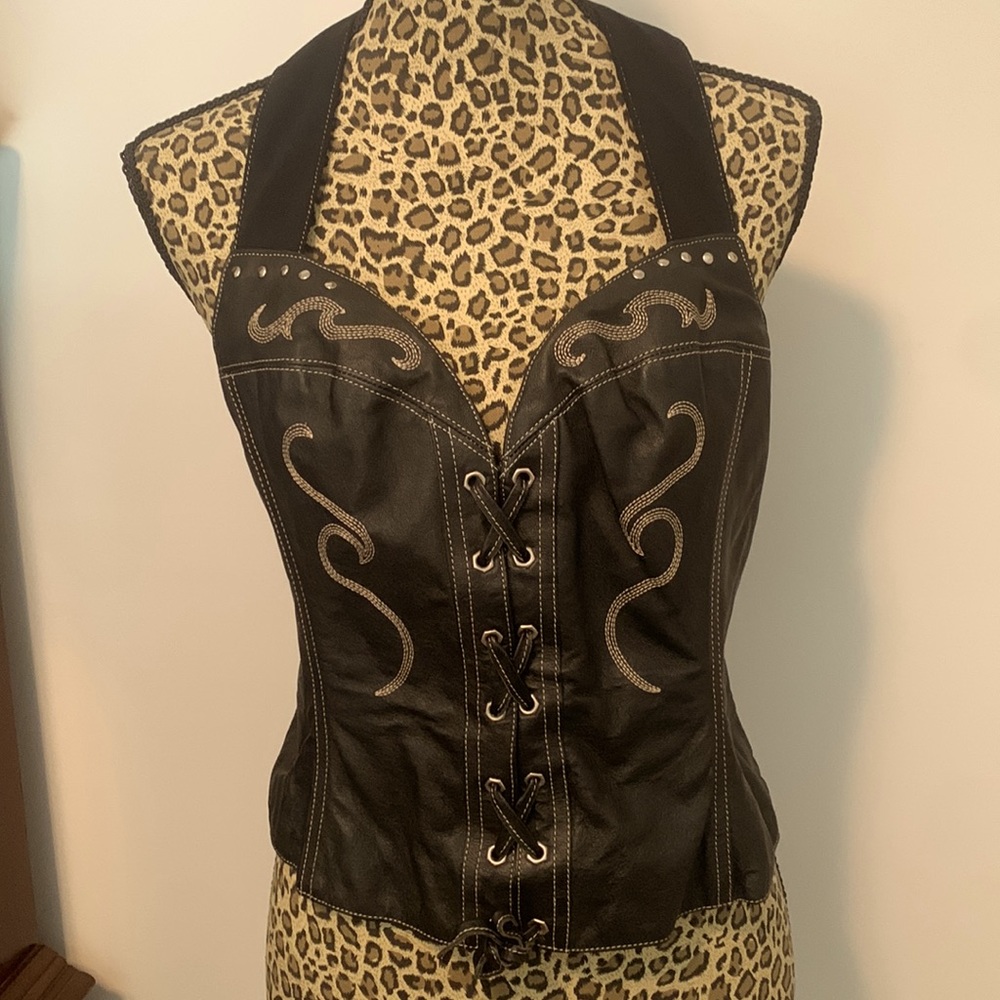 Harley Davison Leather Vest/ bustier  great condition